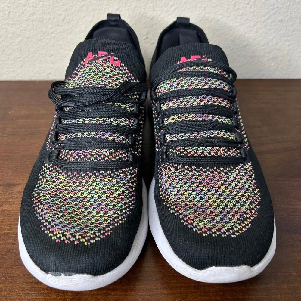 APL Sneakers Size 7.5‎ TechLoom Breeze Womens Running Shoes Black Multi Rainbow